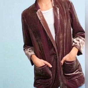 Cartonnier Mauve Velvet Blazer by Anthropologie